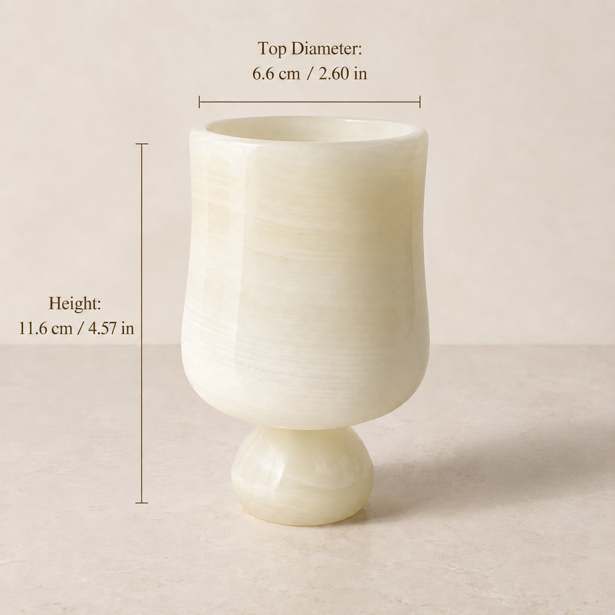 Natural Marble Wickless Candle — Ivory Tulip Marble Vessel Scented Candle, 4.6 oz