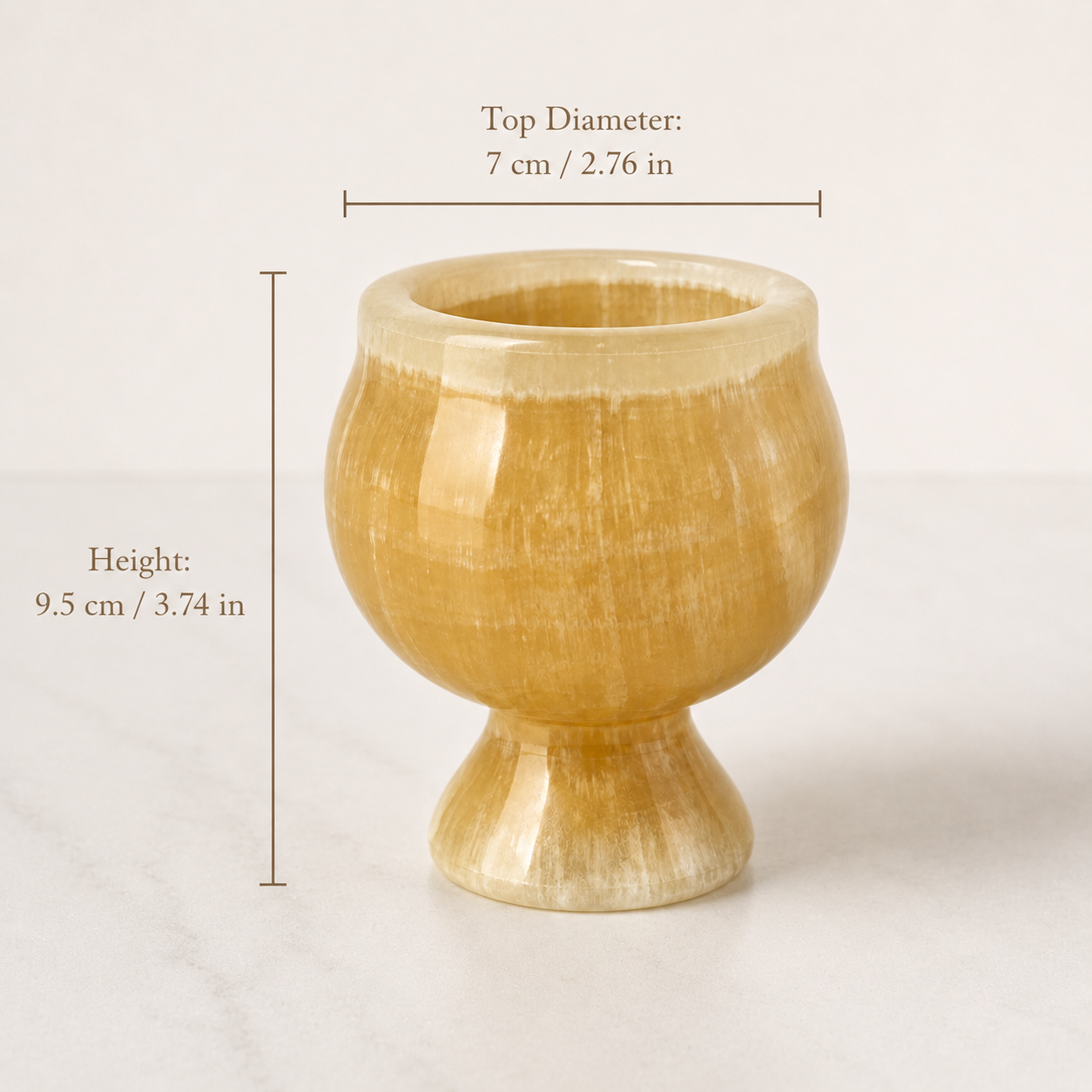 Natural Marble Wickless Candle  — Golden Crystal Ice Marble Vessel Scented Candle, 2.6 oz